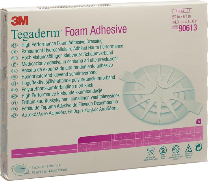 Actual product image 3M Tegaderm Foam Adhesive, oval 14.3 x 15.6cm (1 x)