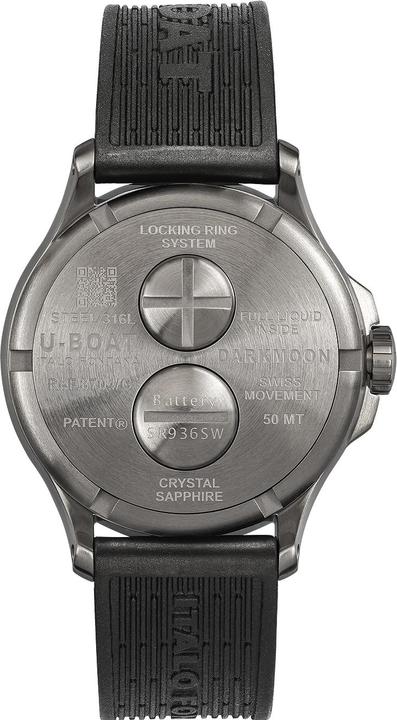 Immagine prodotto U-Boat 8704/C Orologio da uomo Darkmoon Blue SS Soleil 44mm 5ATM (Orologio da polso analogico, 44 mm)