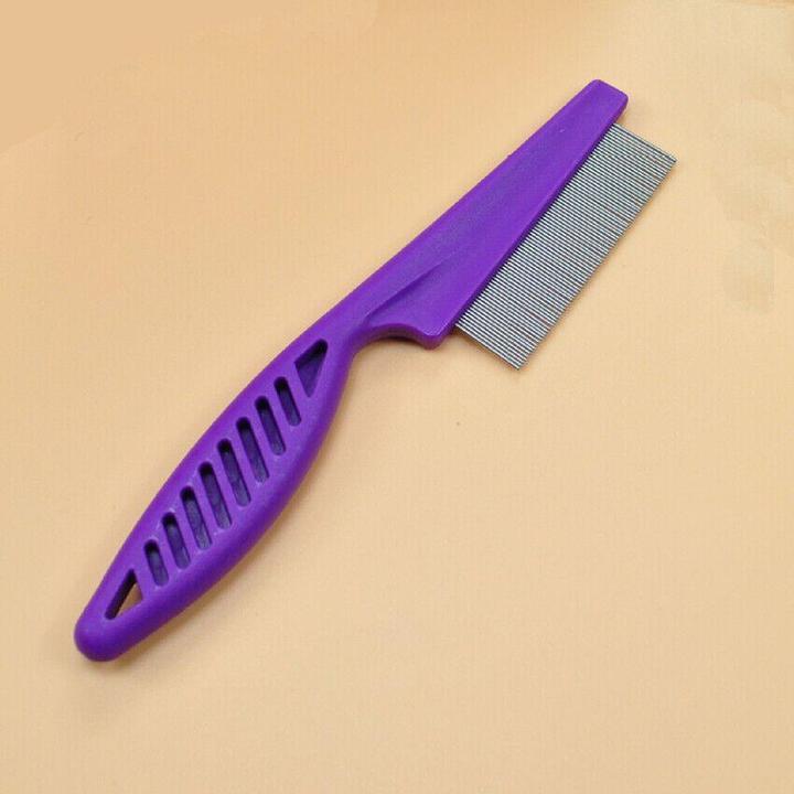 Image du produit JTI Peigne à poux - acier inoxydable - manche violet