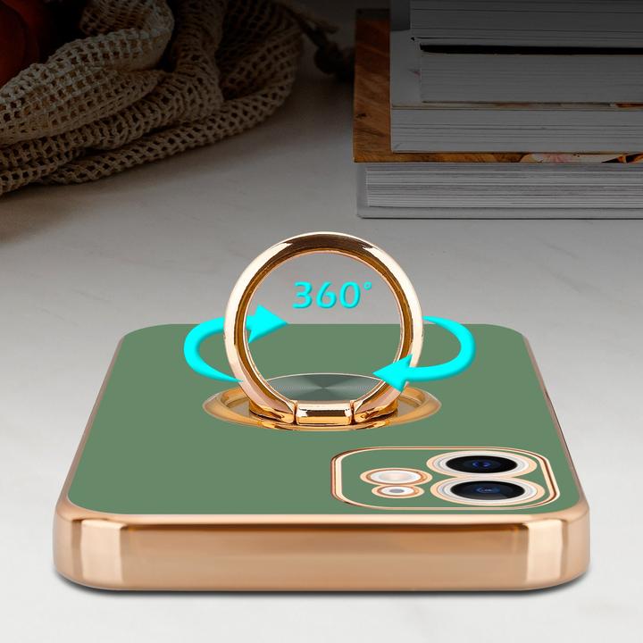 Produktbild Cadorabo Hülle für Apple iPhone 12 MINI im TPU mit Kameraschutz und Ring LM089 Style (Apple iPhone 12 mini)