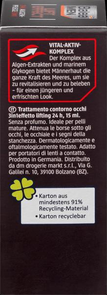 Image du produit dm Balea MEN Crème pour les yeux Lift Effect 24h Soin des yeux 3en1 (15 ml, Jour + nuit)