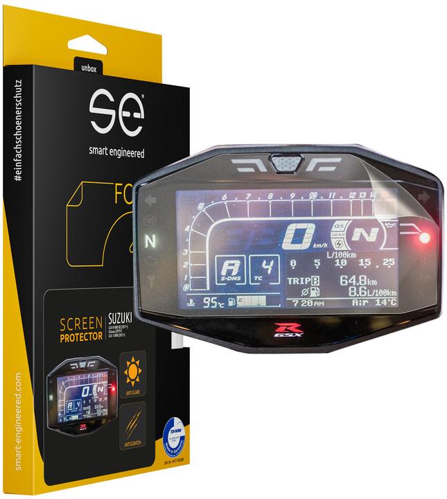 Smart Engineered se Entspiegelte 3D Tacho / Cockpit Schutzfolie (VPE 2) für Suzuki