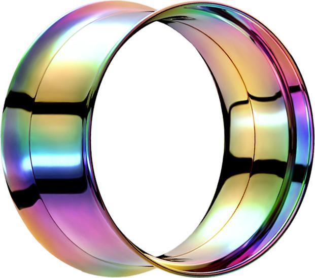 Star Piercing Flared Tunnel farbig mit Schraubewinde (ohne Messing, Chirurgenstahl 316L)