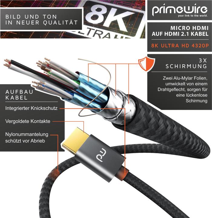 Produktbild Primewire Micro HDMI – HDMI (3 m, HDMI)