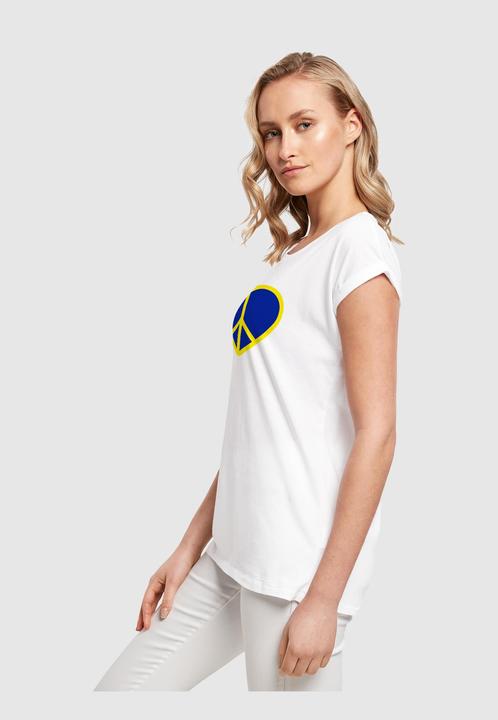 Produktbild Merchcode Ladies Peace - Heart Peace Extended Shoulder T-Shirt - 161405 (M)