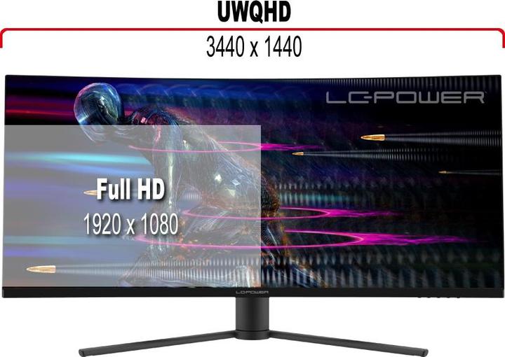 Actual product image LC-Power LC-M34-UWQHD-165-C (3440 x 1440 pixels, 34")