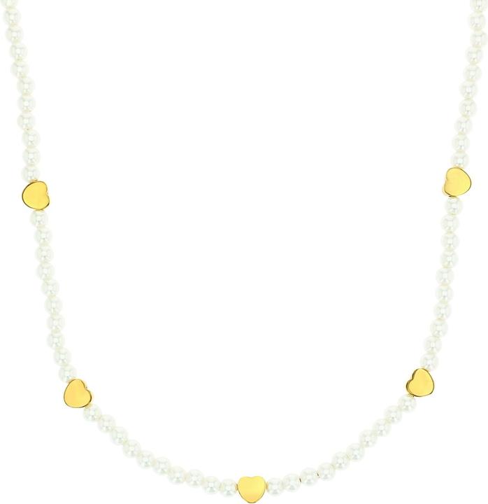 Immagine prodotto Amor Halsschmuck für Damen, Edelstahl, Glasperle | Herz (Acciaio inossidabile)