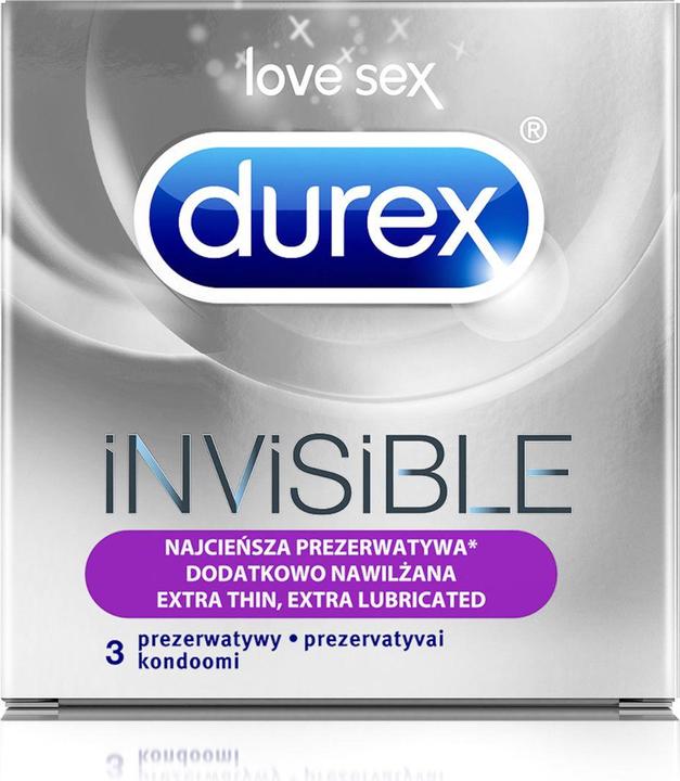 Actual product image Durex Invisible Extra Lubricated Condoms - Variant: 3 pcs (3 pcs.)
