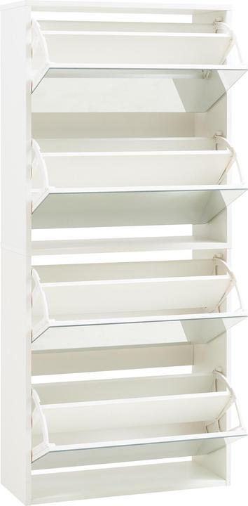 Produktbild En.Casa Schuhkipper Lund mit 4 verspiegelten Klappen Weiss