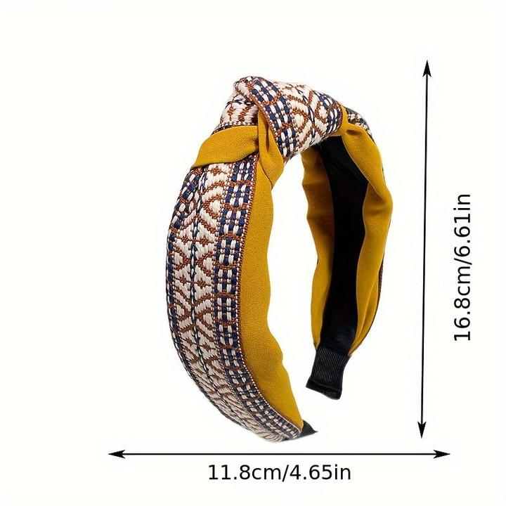 Actual product image Activity Board 1Stück Elegantes kariertes geknotetes Stirnband, modischer Retro-Stil, breites elastisches
