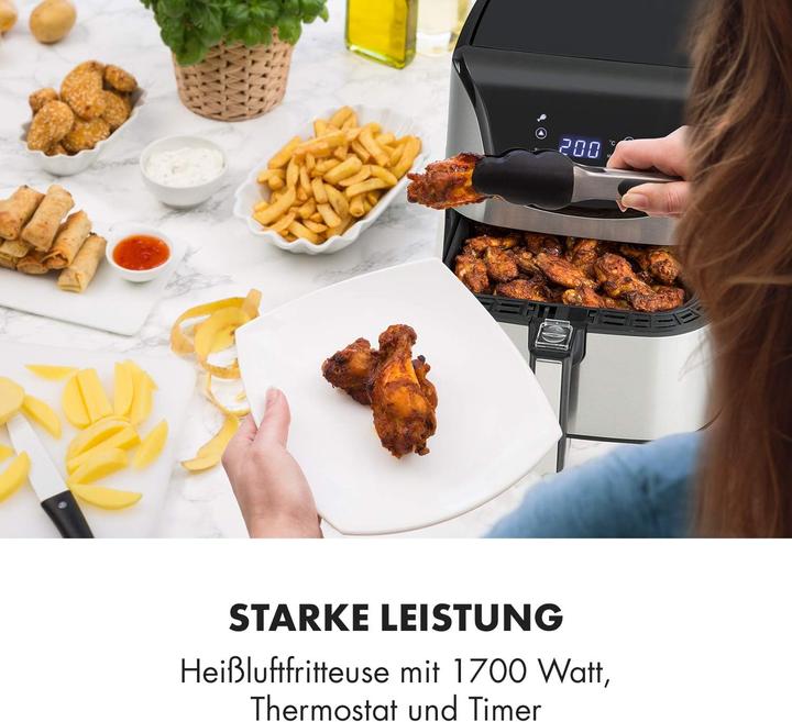 Produktbild Klarstein Aero Vital deluxe Heissluftfritteuse Silber