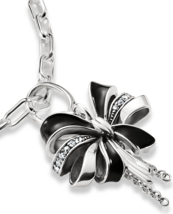Immagine prodotto Thomas Sabo Charm-Anhänger Schleife schwarz Connect Silber (Argento 925, Smalto)