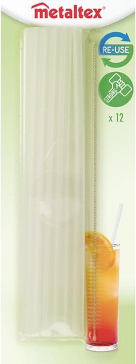 Productafbeelding Metaltex Plastic rietjes 12 stuks transparant (12 x)