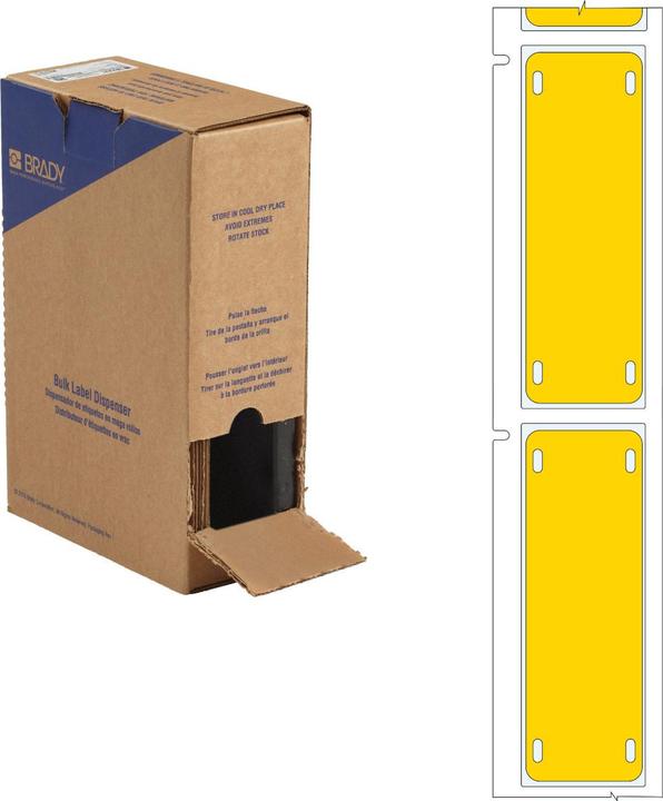 Produktbild Brady BM-25x75-7643-YL-L, Heatex Schilder, Gelb, matt, 25.00 x 75.00 mm, nicht klebend, Grossrolle