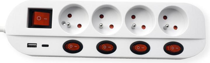 Produktbild Roline Steckdosenleiste 4x UTE einzeln schaltbar 3m (4 x, CEE 7/5, CEE 7/3, 3 m)