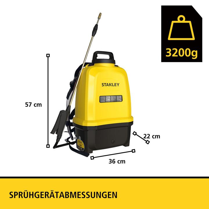 Actual product image Stanley Battery-powered backpack spray pump 16 litres 14.4 V2 Ah (16 l)