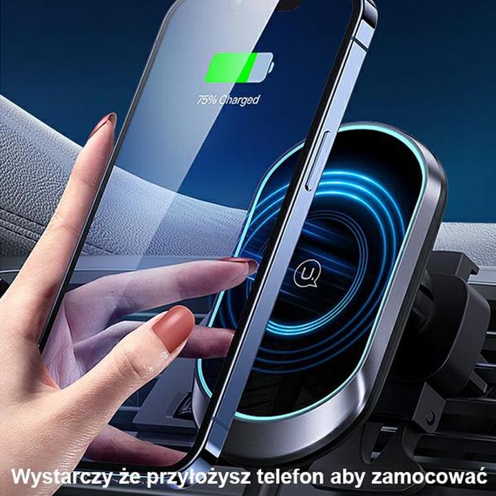 Produktbild Usams Magnetyczny uchwyt indukcyjny Wireless Charging 15W do kratki went. czarny/black CD182ZJ01 (US