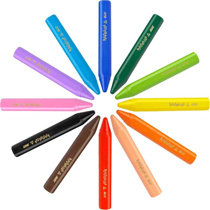 Image du produit Bic Craie de cire triangulaire Plastidecor Triangle, 144 pièces (Multicolore, 144 x)