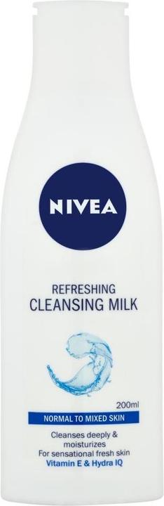 Actual product image NIVEA Refreshing Cleansing Milk For Normal To Combination Skin 200 Ml Aqua Effect (Cleansing lotion, 200 ml)