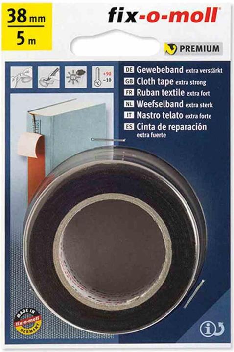 Fix-o-moll Gewebeband schwarz 5 m x 38 mm (38 mm)