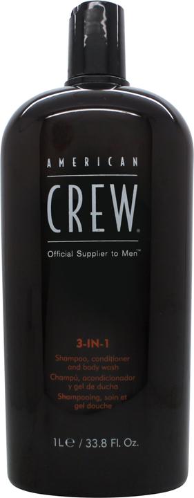 American Crew 3-in-1 Shampoo, Conditioner & Body Wash 1000ml (1000 ml, Flüssiges Shampoo)