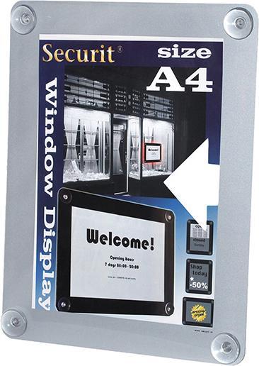 Produktbild Securit Fenster-Plakatrahmen, DIN A4, grau