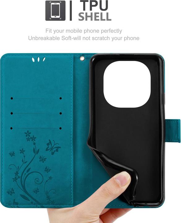 Actual product image Cadorabo Case for Xiaomi RedMi Note 14 Pro 5G Flower Book (Xiaomi Redmi Note 14 Pro 5G)