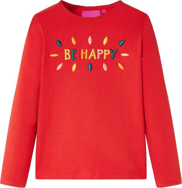 VidaXL Kinder-Langarmshirt Rot 92,Material: 95 % Baumwolle. 5 (92)