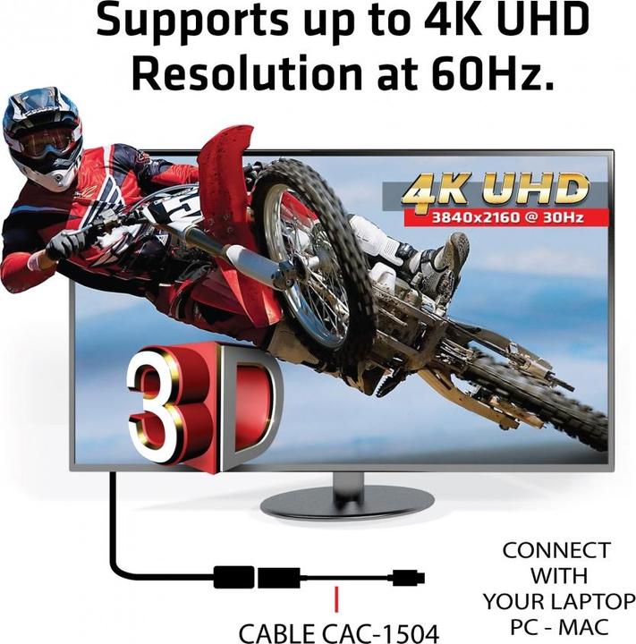 Image du produit Club 3D USB-C vers (HDMI, 10 cm)