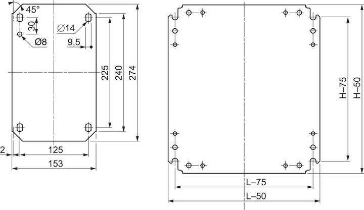 Schneider Electric Chassis plate for IP66 box,750X550X3mm