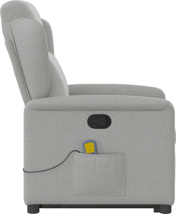 Actual product image VidaXL Massage chair with stand-up aid Cloud grey fabric