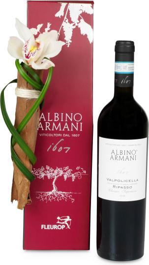 Actual product image Fleurop Elegance with Ripasso Albino Armani DOC (75 cl) (1 x 75 cl)