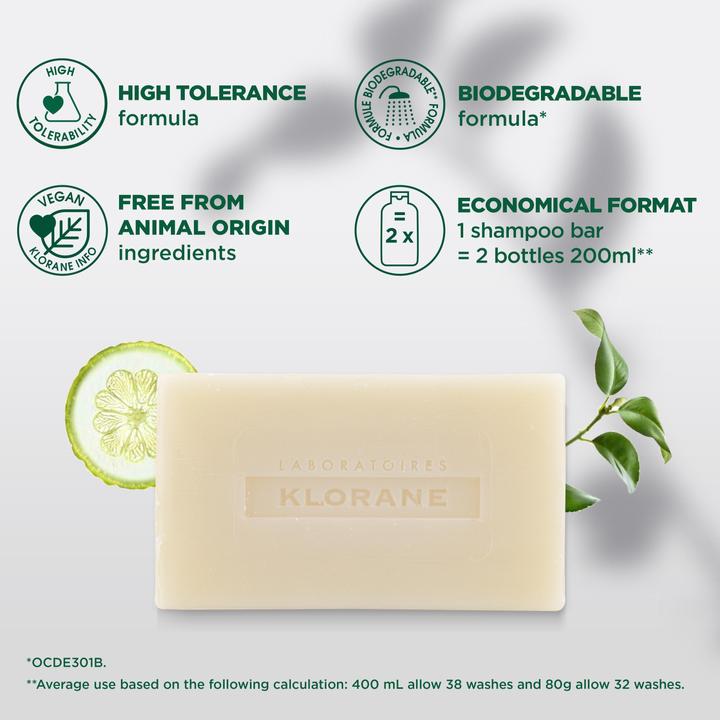 Actual product image Klorane Solid shampoo with cedrat (80 ml, Solid shampoo)