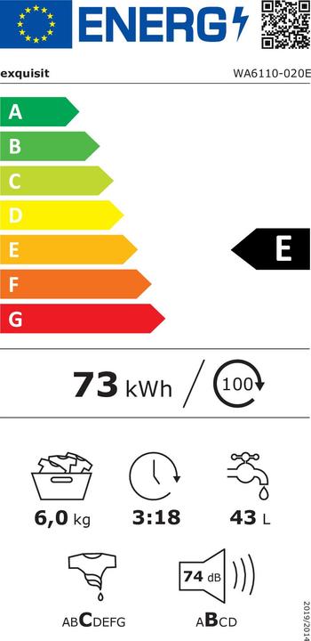 Etichetta energetica Exquisit WA6110-020E (6 kg, A sinistra)