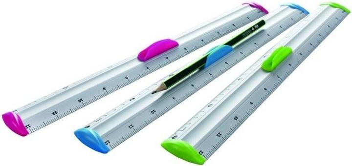 Immagine prodotto Keyroad Righello in alluminio con clip porta-matite, 30 cm, blister, colori misti (30 cm)