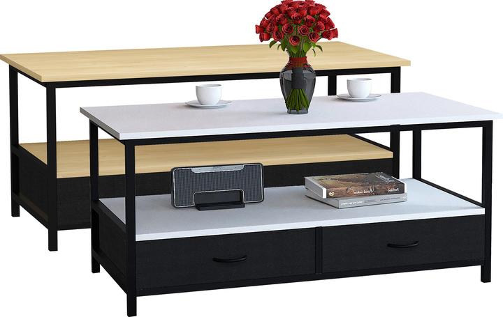 Produktbild VCM Metall Holz Sofatisch Couchtisch Flonila (100 x 45 x 50 cm)