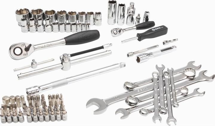 Produktbild SATA 1/4" & 1/2" 6-Kant Steckschlüssel & Ringmaulschlüssel Set, 76-teilig