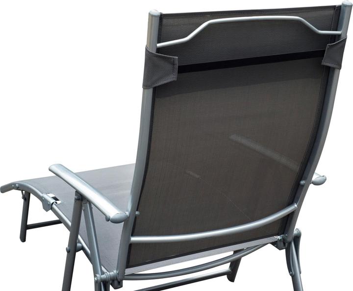 Produktbild Outsunny Gartenliege Metall, Stoff Grau (137 cm)