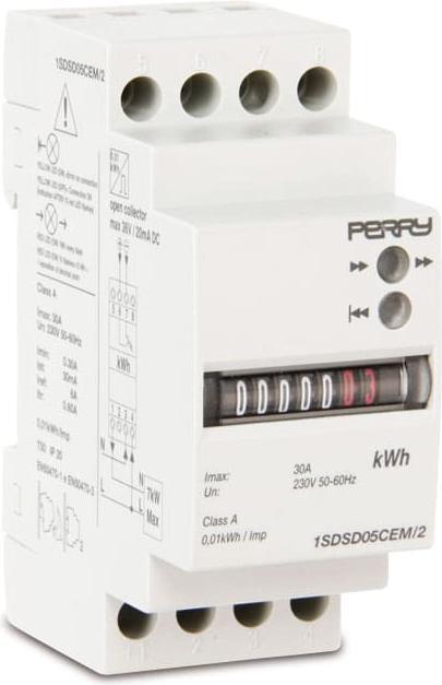 Produktbild Perry Wechselstromzähler 1SDSD05CEM/2 2 TE, 230V, 5(30A), SO-Ausgang