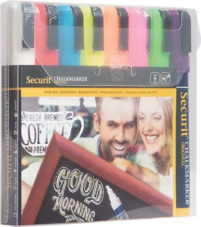 Produktbild Securit Kreidemarker ORIGINAL MEDIUM, 8er Etui, Grundfarben (Mehrfarbig, 6 mm, 8 x)