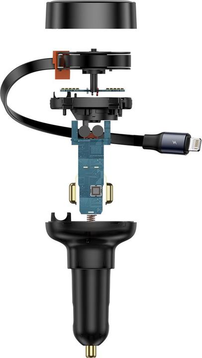 Actual product image Baseus Enjoyment Pro USB-C (female) / Lightning (male) 60W car charger - black