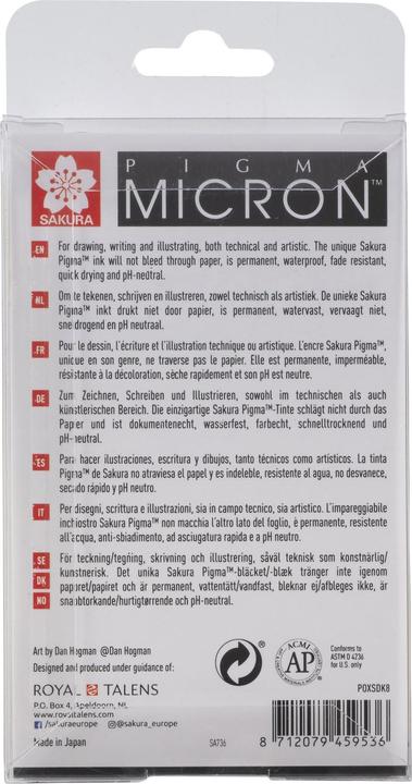 Produktbild Sakura Pigma Micron (Schwarz, 8 x)