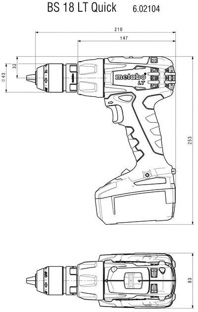 Produktbild Metabo Akku-Bohrschrauber BS 18 LT Quick (Akkubetrieb)