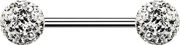 Image du produit Star Piercing Micro Barbell argenté avec deux boules argenté Protection époxy (sans laiton, Acier chirurgical 316L)