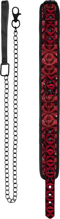 Actual product image Ouch! Luxury Collar with Leash - Burgundy
