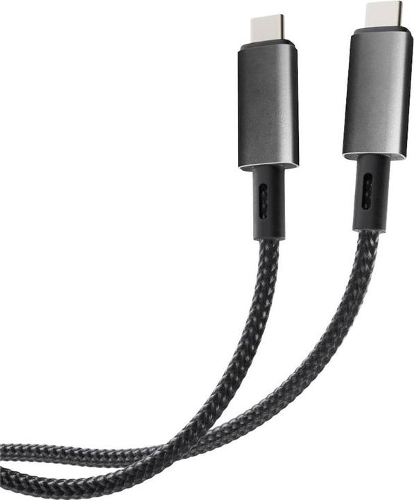 Produktbild Vivanco Longlife USB4.0 C-C Kabel, Metallstecker u. Nylon- geflecht, 5A / 240W, schwarz, 1,0m (1 m, USB 4.0, 240 W)
