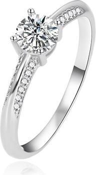 Agato Silver Engagement Ring With Zircons Agt-R14w (50)