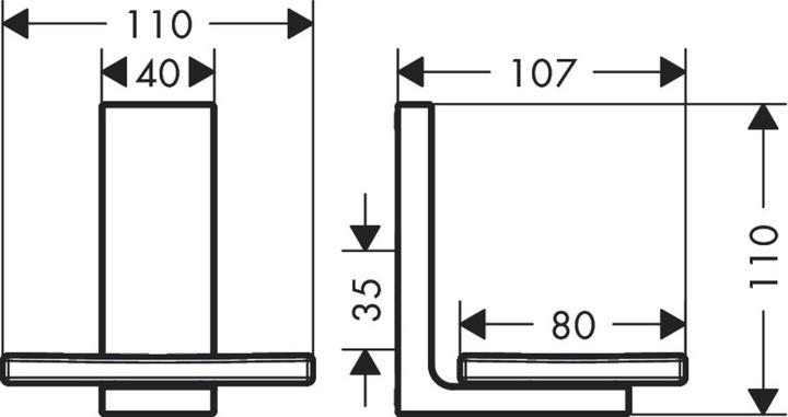 Produktbild hansgrohe AXOR Universal Rectangular Seifenschale, Metall, Ablage Glas, 42605