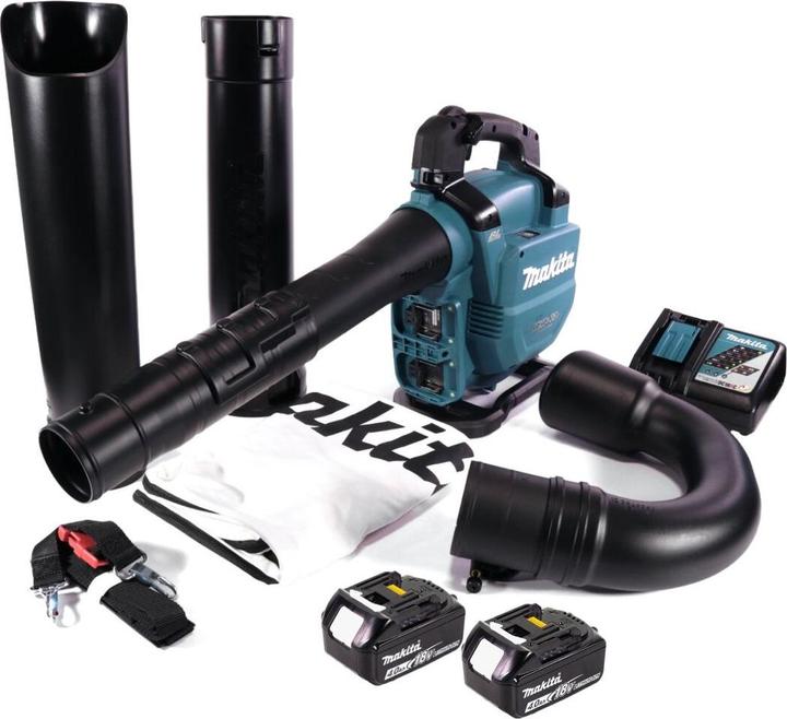 Immagine prodotto Makita DUB 363 RM2V Soffiatore / aspirafoglie a batteria 36 V ( 2x 18 V ) Brushless + set di aspirazione + (Batteria ricaricabile, Aspiratore e soffiatore)