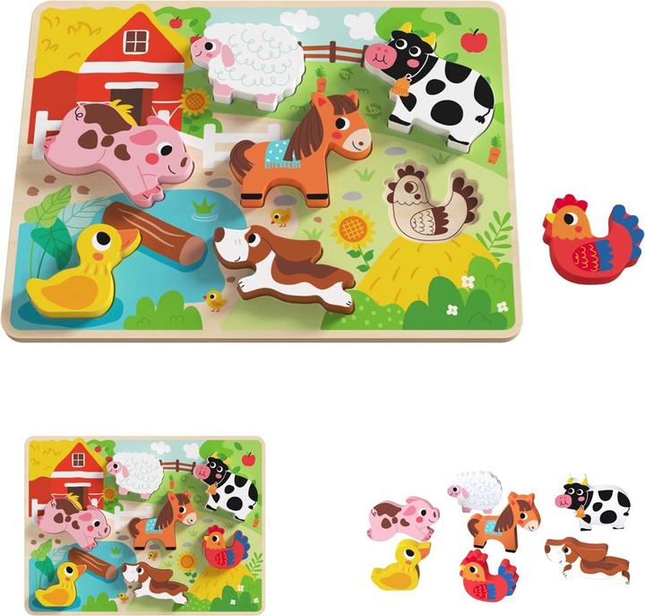 Produktbild Tooky Toy 3D Kinder Holz-Puzzle (8 Teile)